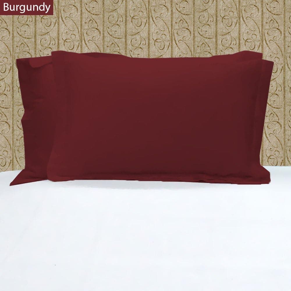 2 Piece Pillow Cover 1000 Thread Count 100% Egyptian Cotton, King Size Solid,Burgundy Color