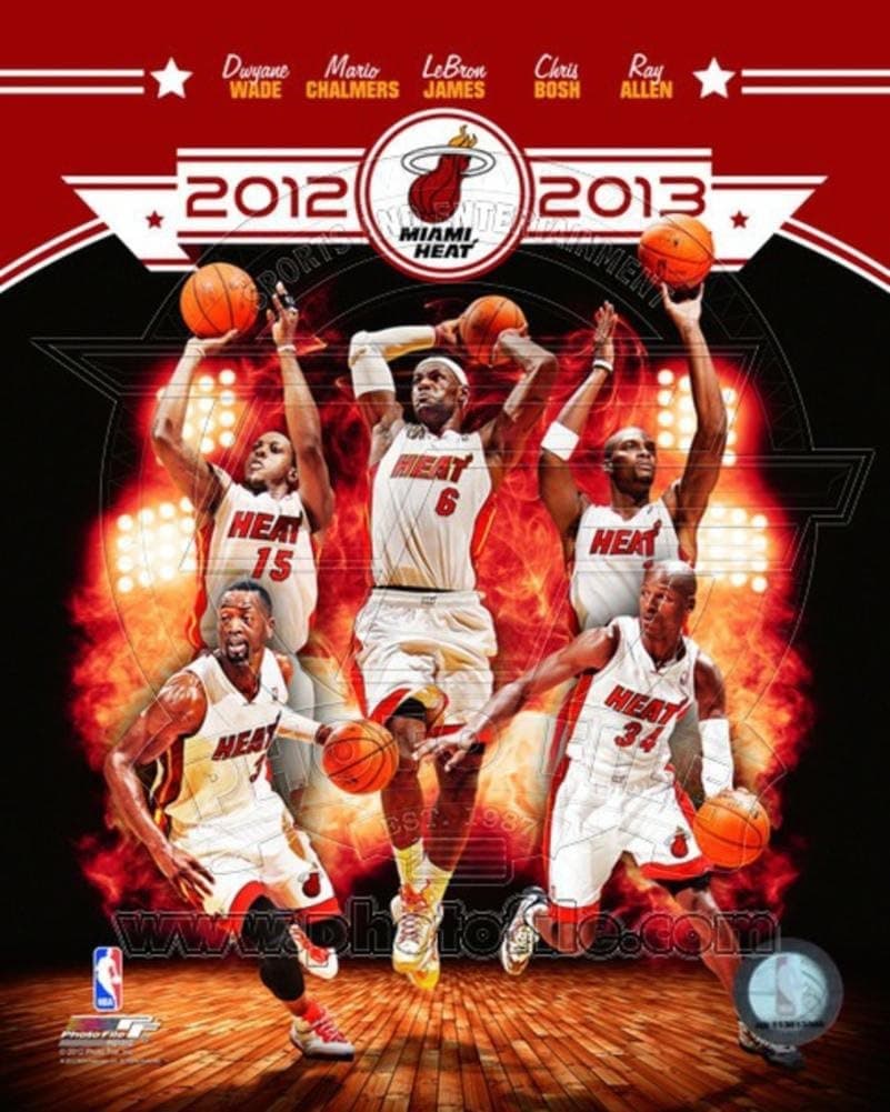 NBA Miami Heat 2012-2013 Team Composite Photo 8x10