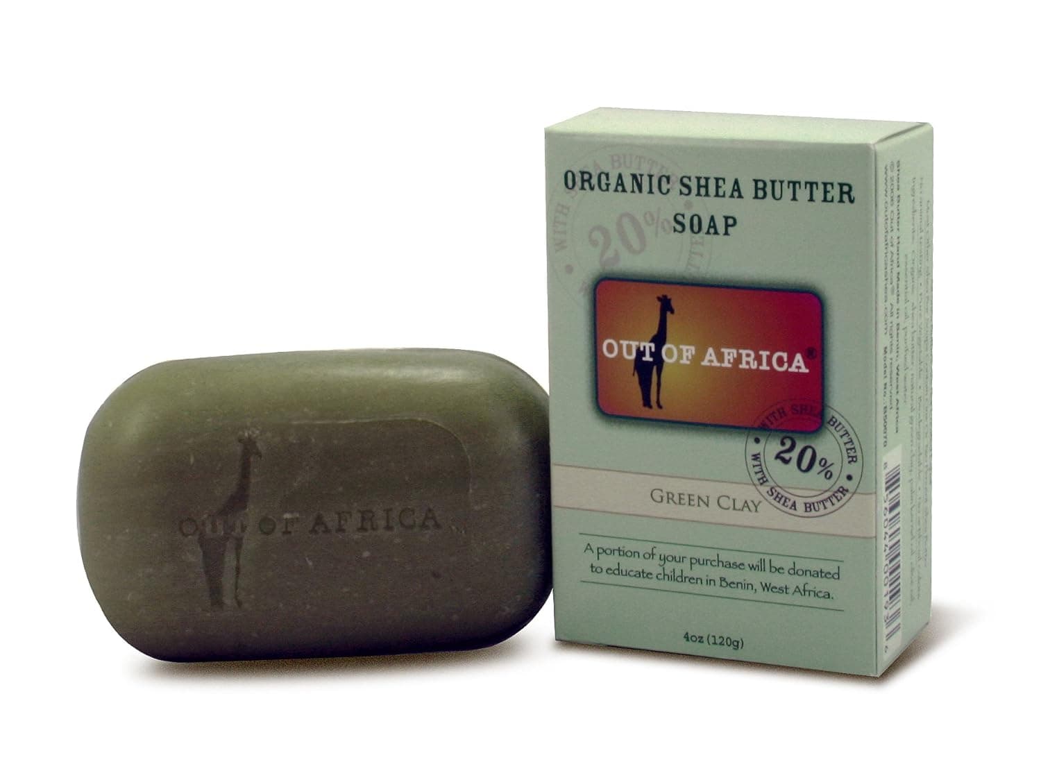 Out Of Africa Green Clay Shea Butter Bar Soap, 4-Ounce Boxes (Pack of 4)