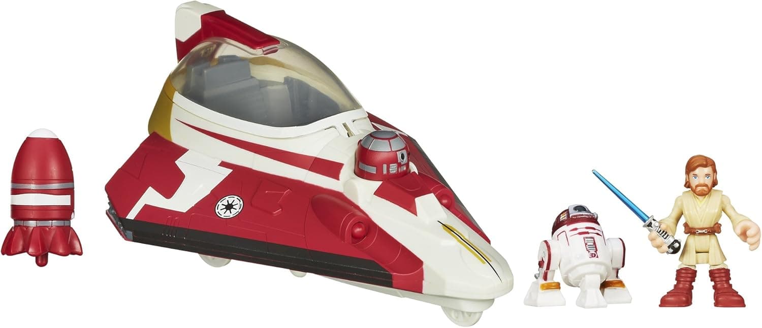 Star Wars Jedi Force Starfighter With Obiwan R4P17