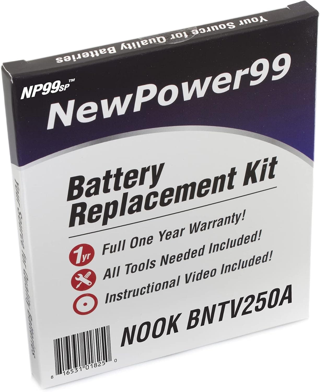 NewPower99 Battery Replacement Kit with Battery, Instructions and Tools for Nook Tablet Model BNTV250A