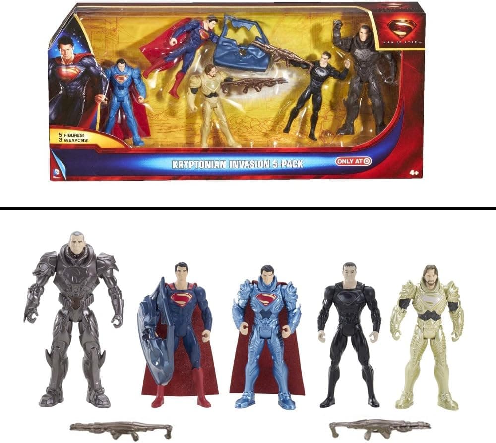 Superman Man of Steel Kryptonian Invasion Exclusive Action Figure 5-Pack (Mattel Toys)