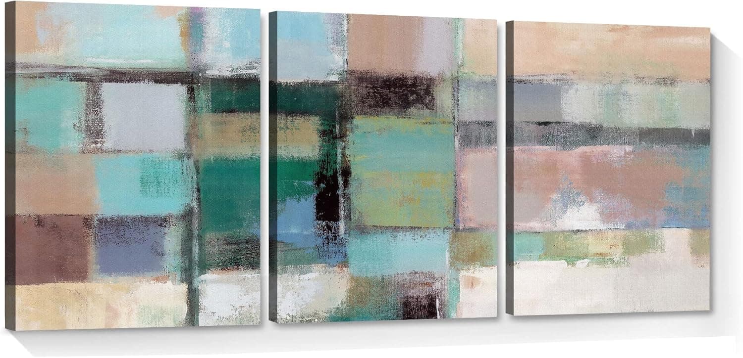 GUMEYJIA Abstract Canvas Wall Art Painting Creative Abstract Geometric Picture Art Print for Living Room Bedroom Office Wall Decor 12x16 Inch x 3 Pieces