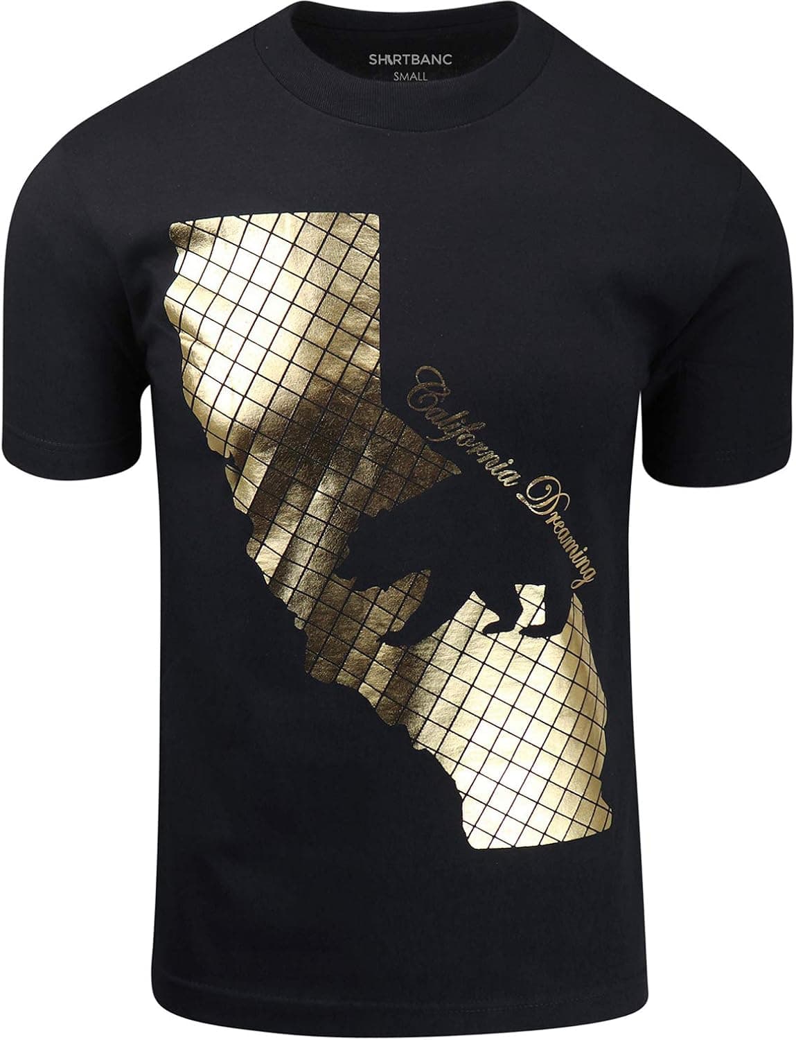 ShirtBANC California Dreaming Metallic Gold Mens Shirt Golden State Dream Tee