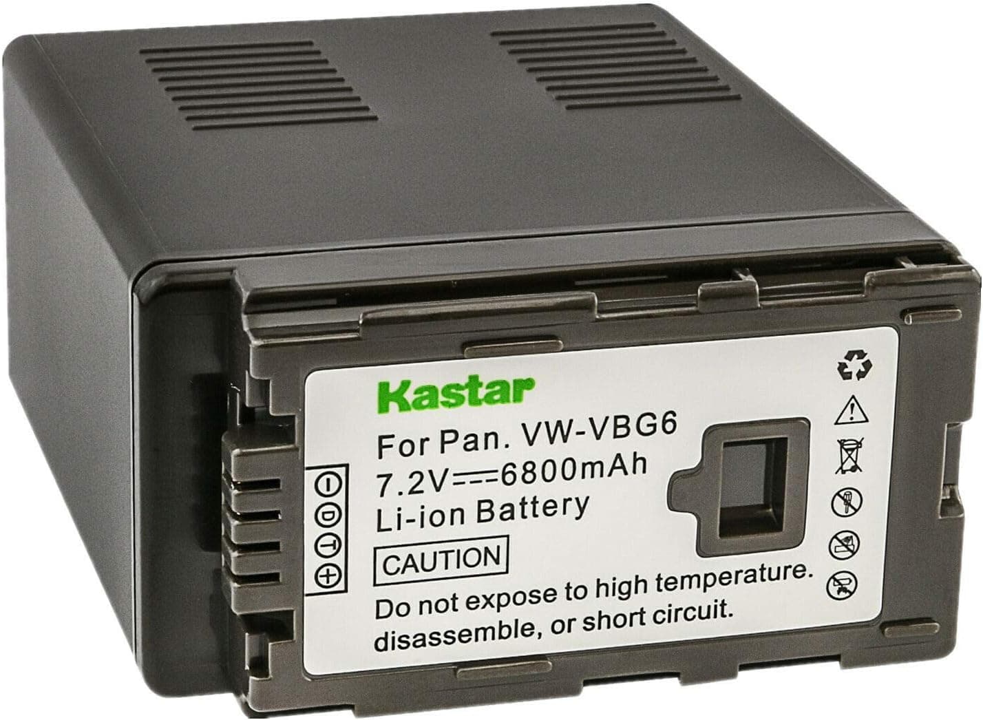 Kastar Battery (1-Pack) Replacement for Panasonic VW-VBG6 and Panasonic AG-AC7, AG-AC130A, AG-AC160A, AF100, HMC40, HMC70, HMC80, HMC150, HMC153, HMR10, HSC1U, HDC-DX1, DX3, HS9, HS20, HS100, HS200
