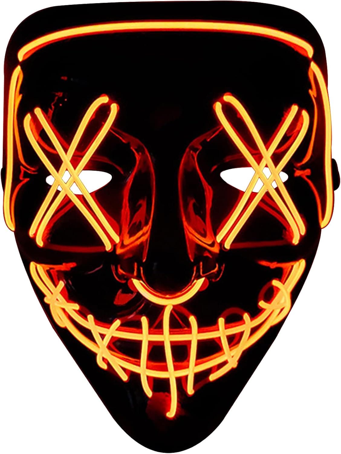 NTSWZYS Halloween Purge Mask LED Light up Mask with 3 Lighting Modes Scary LED Mask for Festival Cosplay Carnival Costume