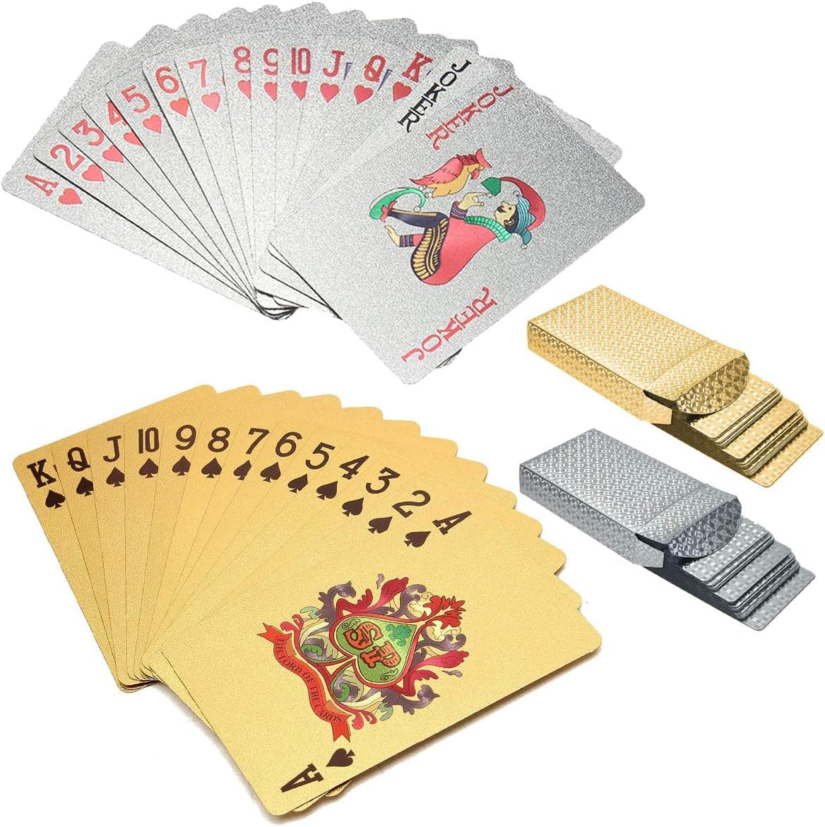 Vidillo Playing Cards,2 Pack 54 Pcs Waterproof PVC Poker Deck of Cards for Party Game,Classic Magic Tricks Tool Plastic Poker Cards for Family Cardistry Party