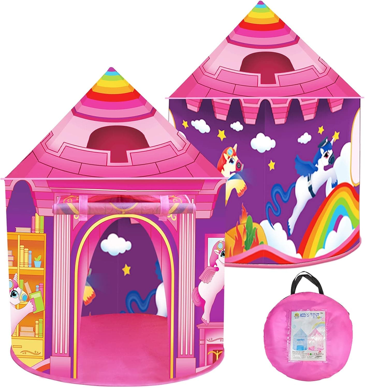 Unicorn Kids Play Tent for Girls Xmas Gifts for Girls and Boys Princess Tent Playhouse for Kids Indoor/Outdoor Use (Unicorn Tent) Blue