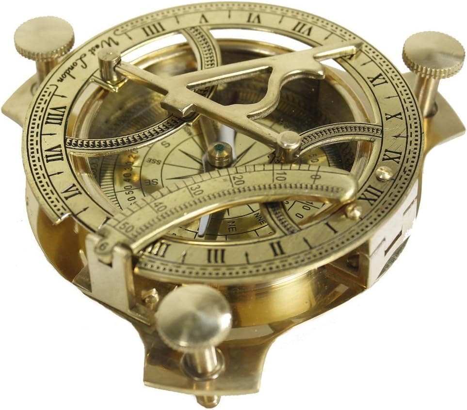 Zap Impex Sundial Compass-Brass Metal Compass Sundial (Size- 3 Inch)