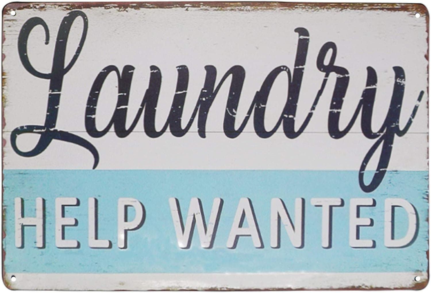 PXIYOU Laundry Help Wanted Vintage Farmhouse Laundry Room Sign Country Wall Decor Wash Room Signs Wall Home Decor Art Signs 8X12Inch