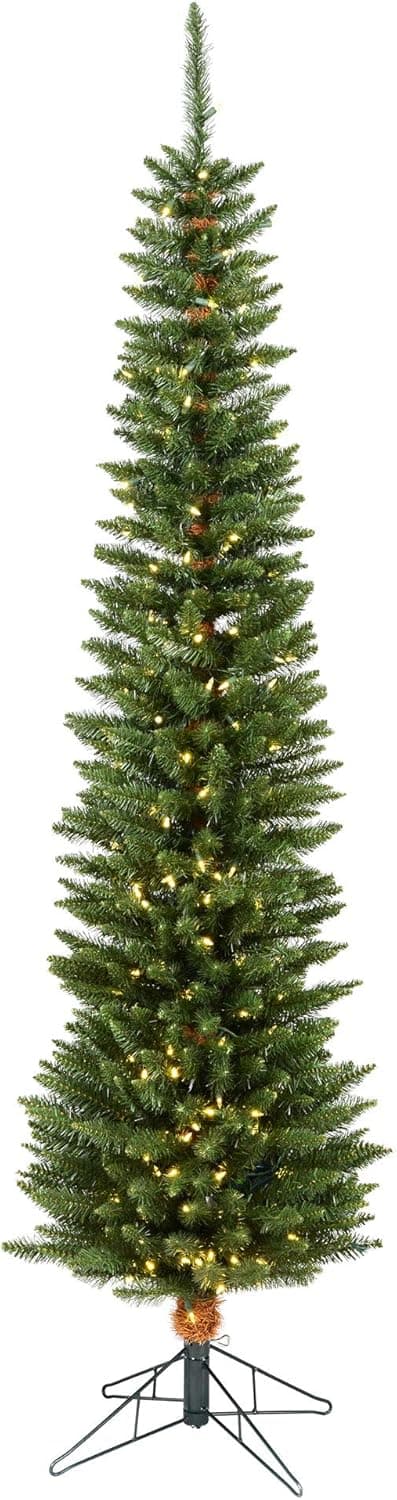 Vickerman 8.5' Durham Pole Pine Artificial Christmas Tree, Warm White LED Dura-lit Lights - Faux Christmas Tree - Seasonal Indoor Home Decor
