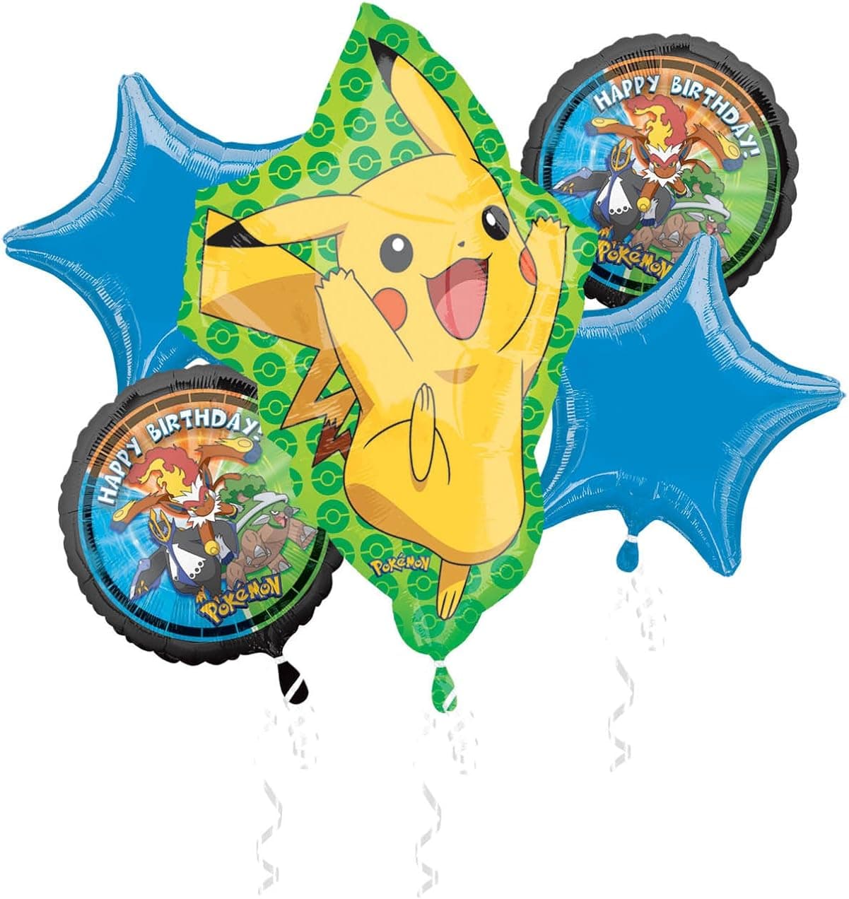 Pokemon Happy Birthday Bouquet Party Supplies Mylar Balloons