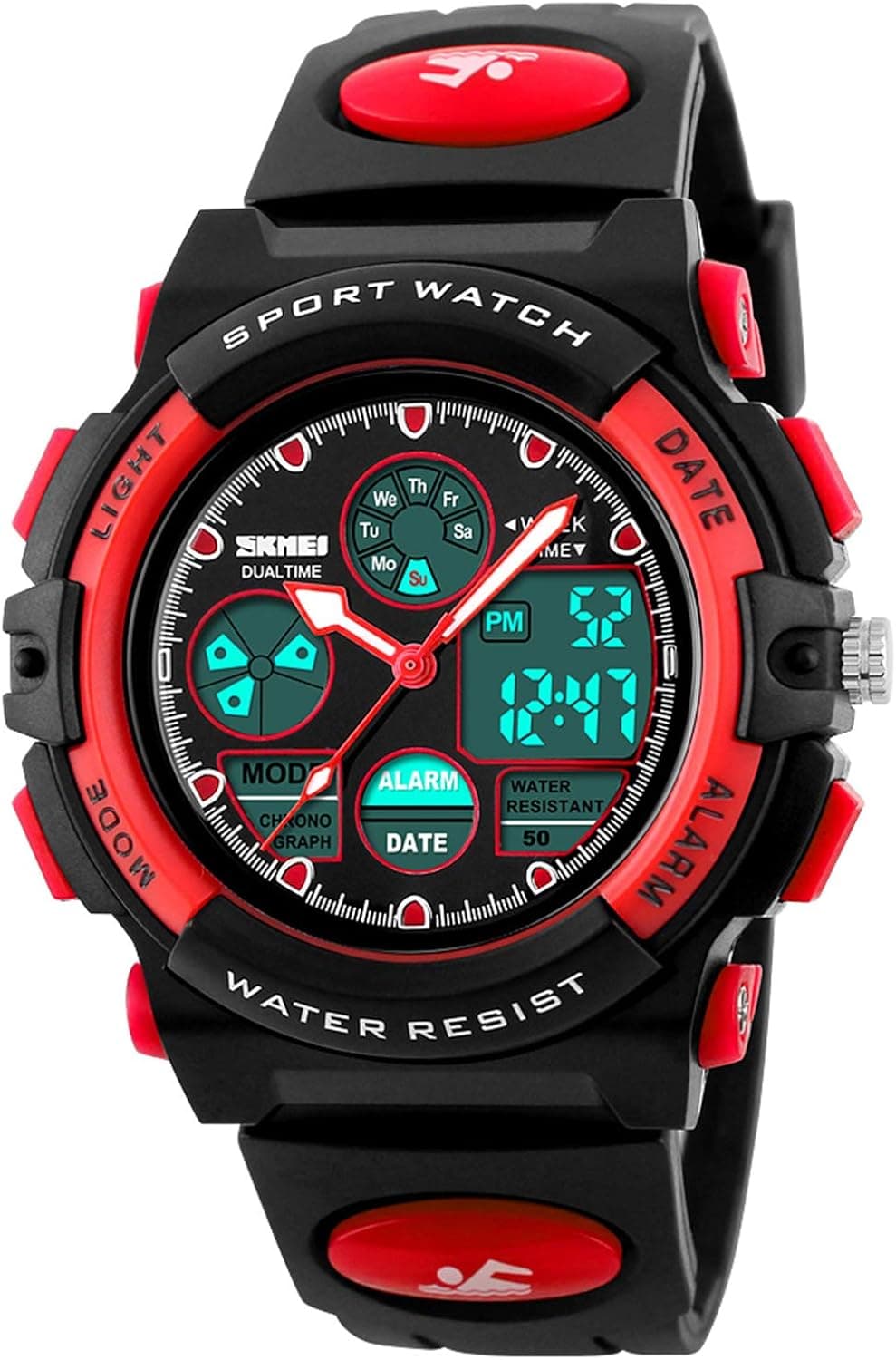 Dayllon Kids Digital Watch Outdoor Sports 50M Waterproof Electronic Watches Alarm Clock 12/24 H Stopwatch Calendar Boy Girl Wristwatch
