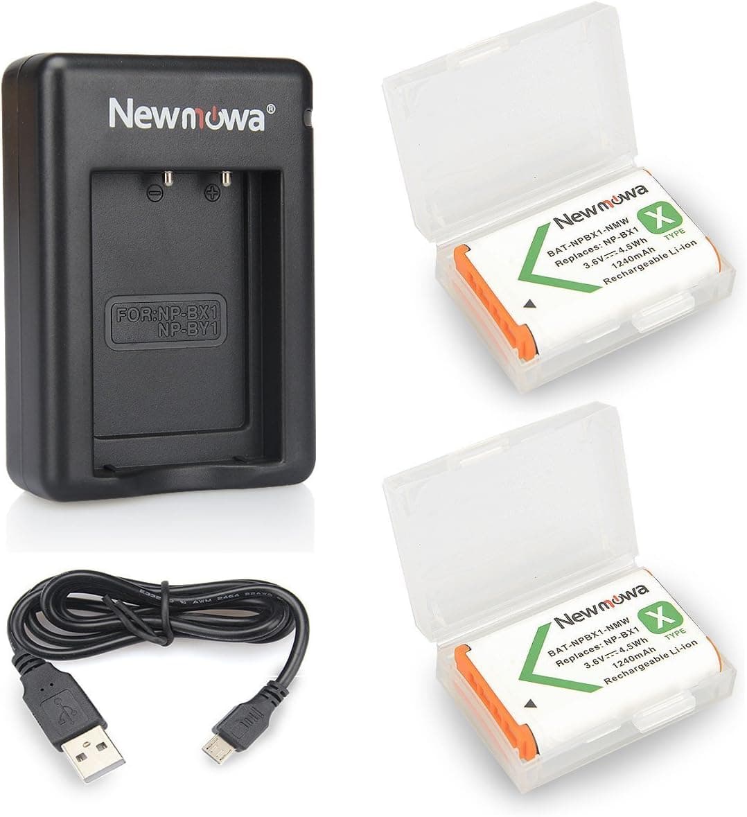 NP-BX1 Newmowa Replacement Battery (2-Pack) and Dual USB Charger Set for Sony NP-BX1/M8 and Sony DSC-RX100,DSC-RX100 II,DSC-RX100M II,DSC-RX100 III,DSC-RX100 IV,DSC-RX100 V/VII,ZV-1