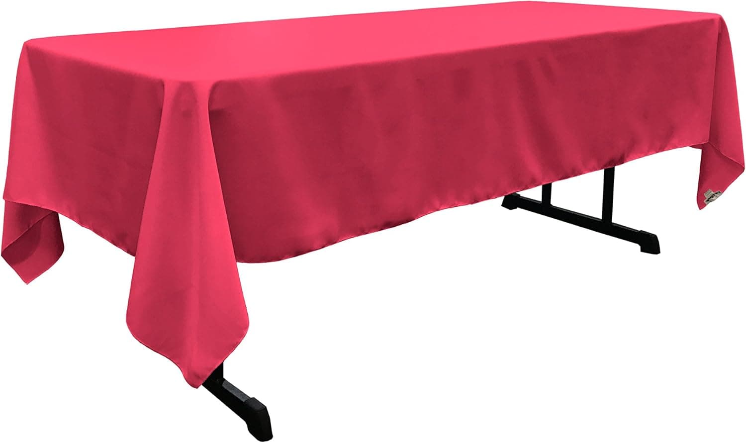 LA Linen Polyester Poplin Washable Rectangular Tablecloth, Stain and Wrinkle Resistant Table Cover 60x102, Fabric Table Cloth for Dinning, Kitchen, Party, Holiday 60 by 102-Inch, Fuchsia