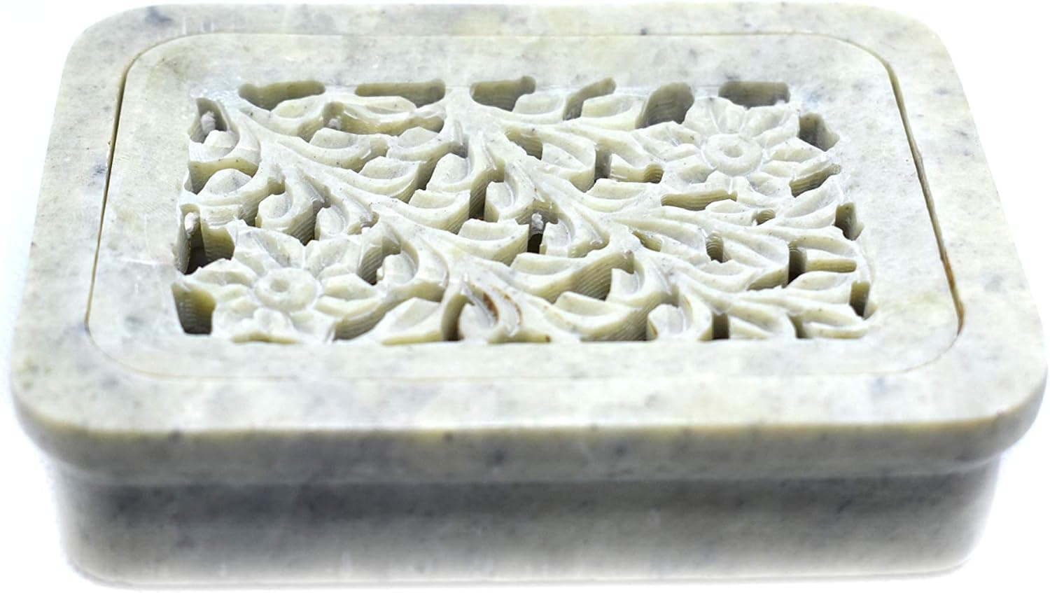 Hewitt Creation Square Soap Dish Agra - Marble Soap Dish Rectangular Shape Polished Shiny Soapstone Dish Holder Beautifully Crafted Bathroom Accessory
