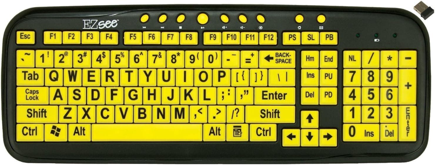 EZSee Wireless Large Print Computer Keyboard (351)