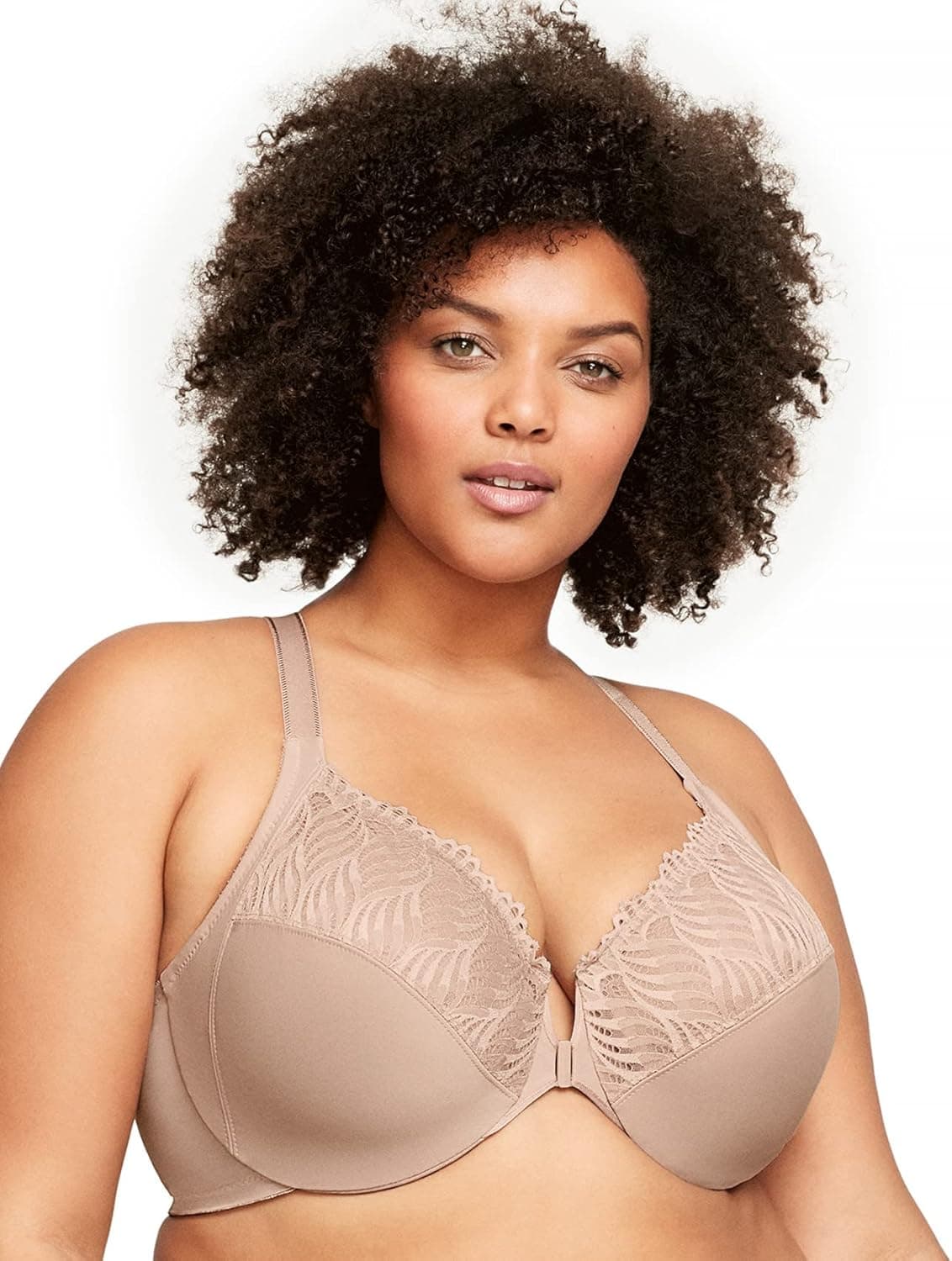 Glamorise Women's Plus Size Front-Close T-Back Wonderwire Underwire #1246