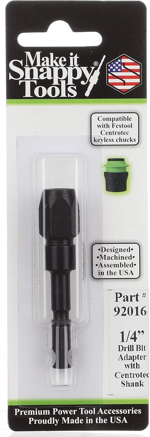 Snappy Tools 1/4 Inch Drill Bit Adapter, Compatible with Festool Centrotec Chucks #92016