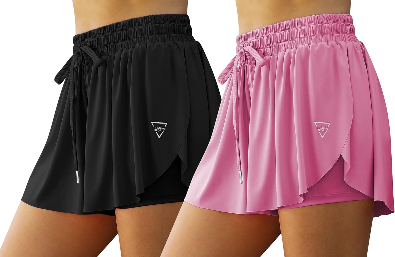 Fengbay 2 Pack Athletic Shorts for Women,High Waisted Running Shorts with Pockets Womens Athletic Shorts Workout Sport Shorts