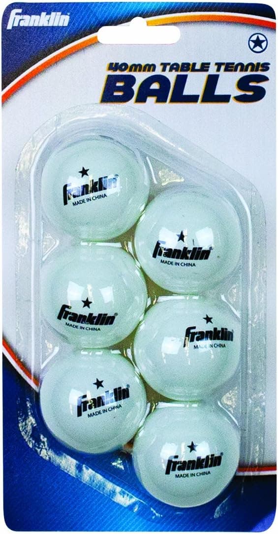 Franklin Sports 1 Star Table Tennis Balls-Pack of 6