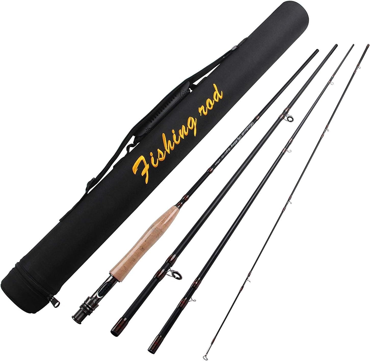 4 Piece Fly Fishing Rod with IM7 Carbon Fiber Blank - Medium Action Fly Rods Lightweight Smooth Chromed Guides with Rod Case 8ft 3/4/5/6WT Fishing Rod