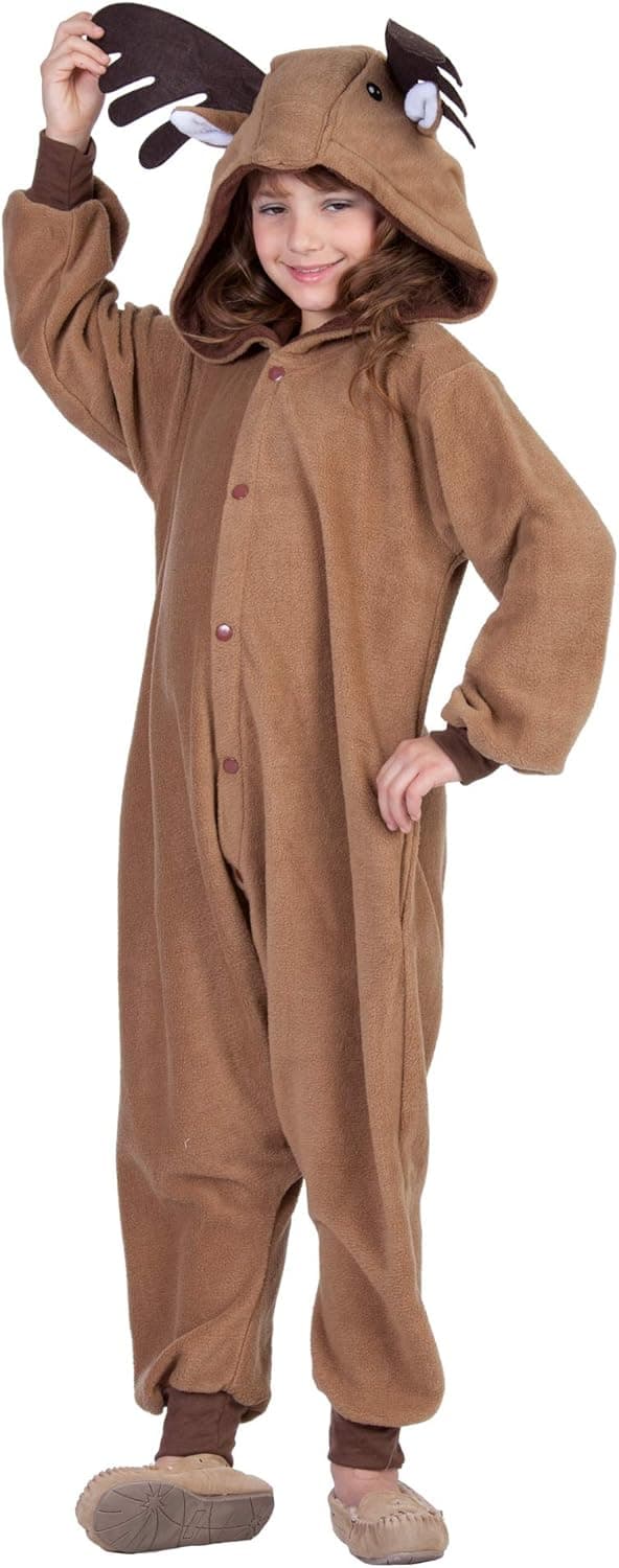 RG Costumes Reindeer Child Hooded Union Suit, Camel Jumpsuit Child Medium/Size 8-10