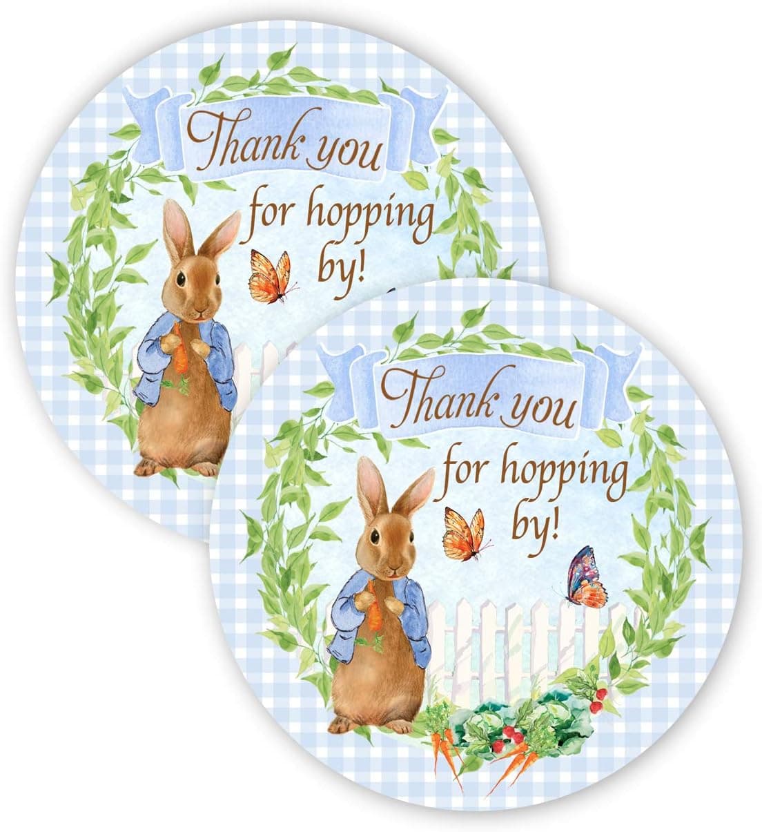 Peter Party Favor Stickers - 40 Favor Bag Stickers - Rabbit Party Thank You Tag - Peter Party Supplies - Rabbit Party Decorations - Stickers