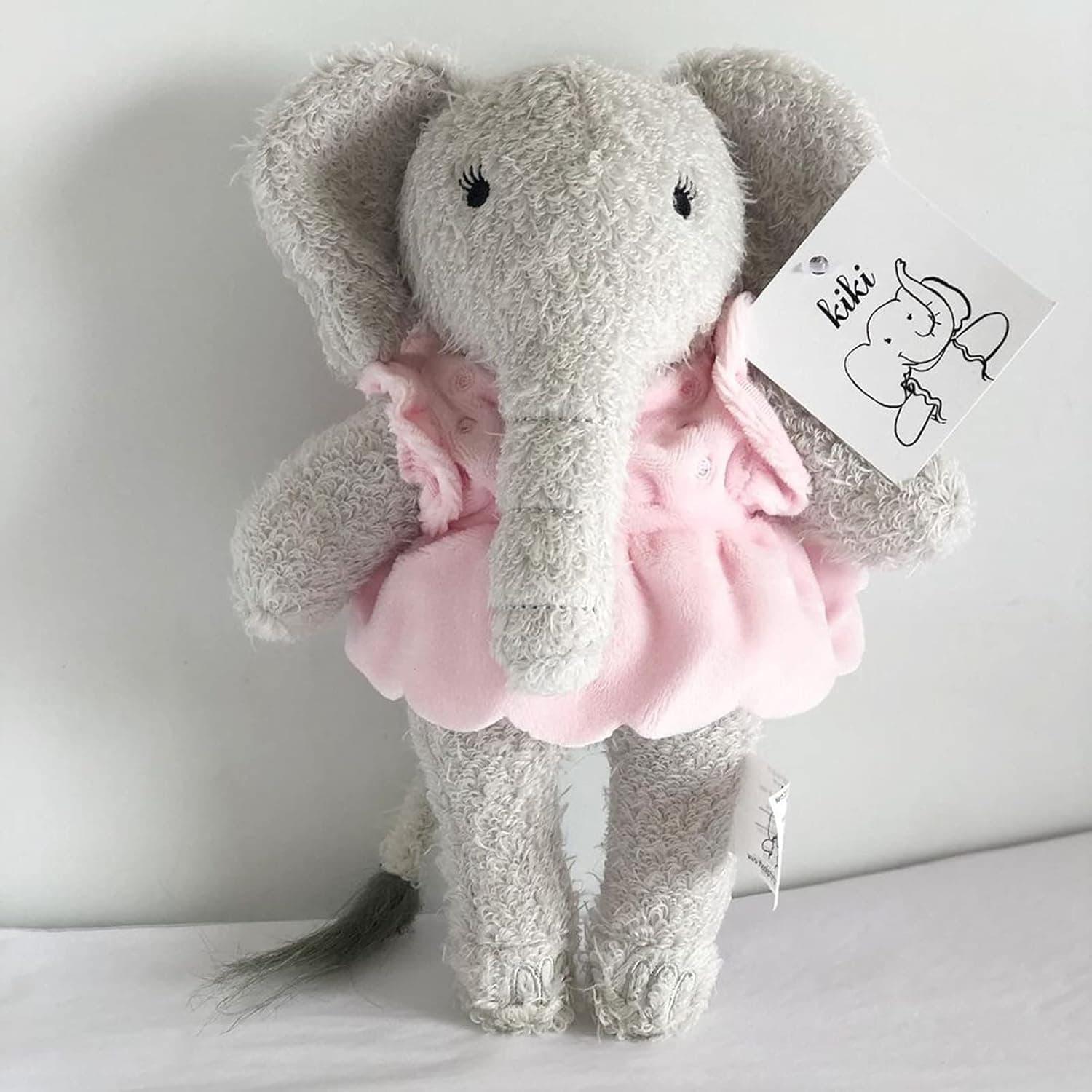 Save Us Kiki Plush Stuffed Elephant Toy for Babies - Ideal Giant Stuffed Elephant Plush Gift - Grey and Pink Colors Available - 8 Inches Soft Stuffed Elephant Plushie