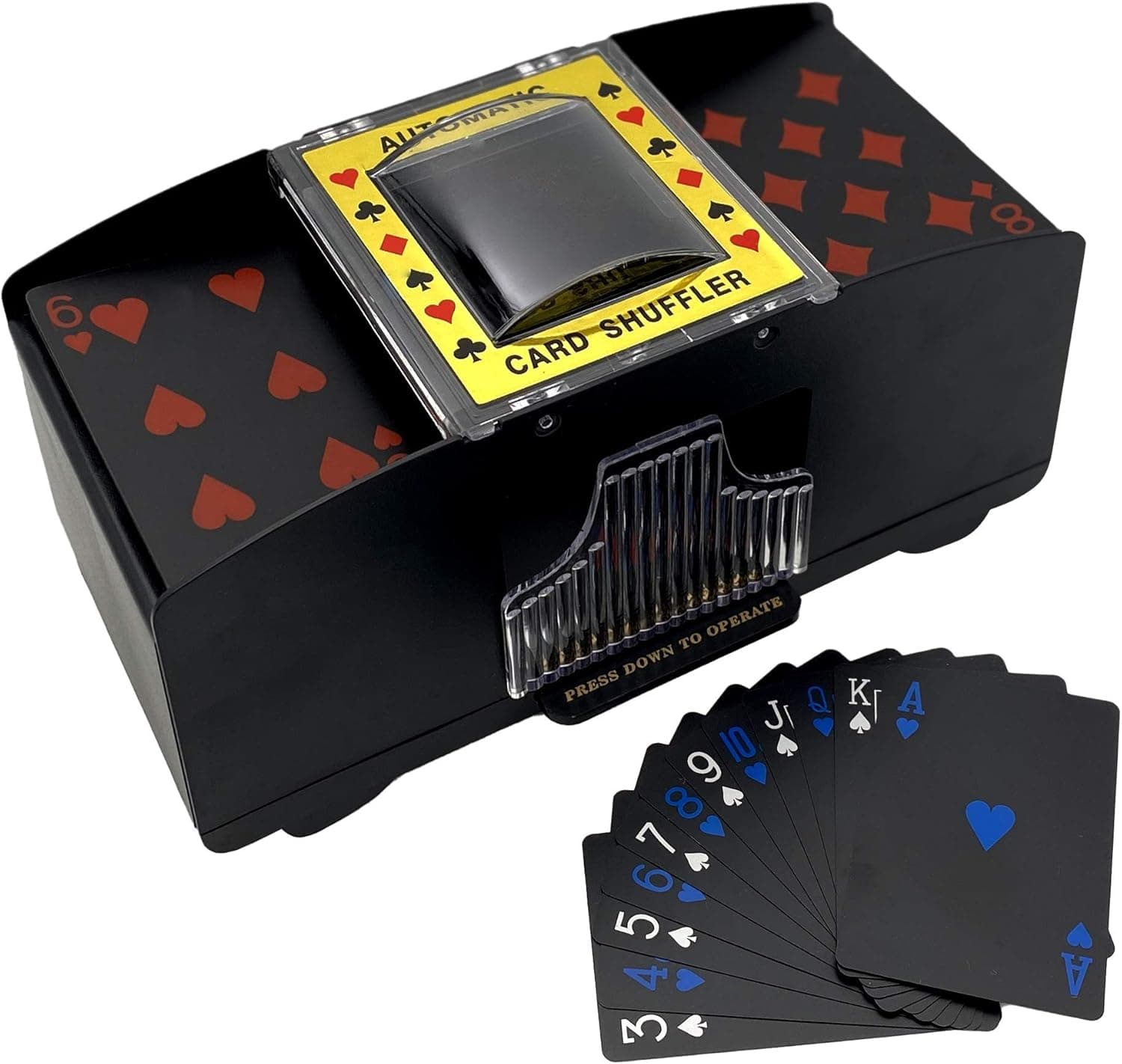 LIIBOT 2/6 Deck Automatic Card Shuffler for UNO, Texas Hold'em, Poker, Home Card Games, Blackjack, Battery Operated Electric Poker Shuffling Machine