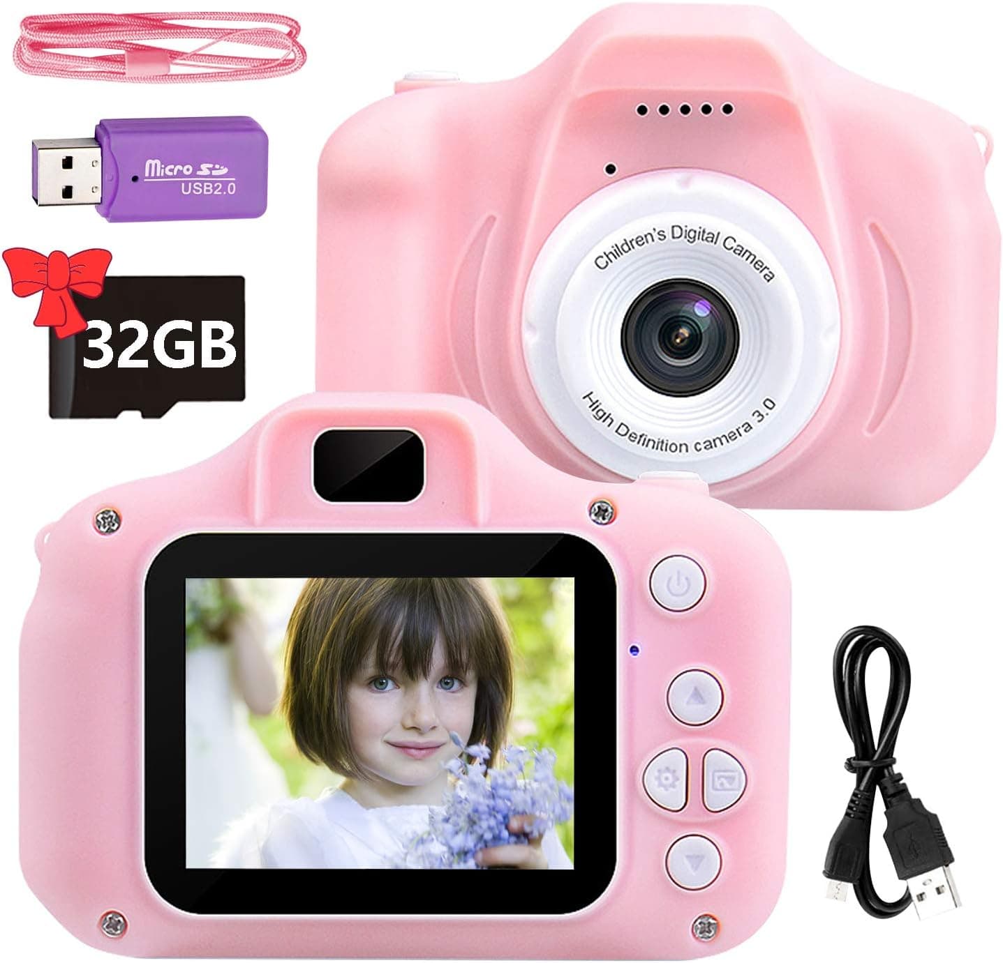 ZOZOPLAY Kids Camera for Girls Boys Best Birthday for Age 3-12 Digital Video Camera for Kids 2.0 Inch Screen Toddler Camera with 32GB SD Card