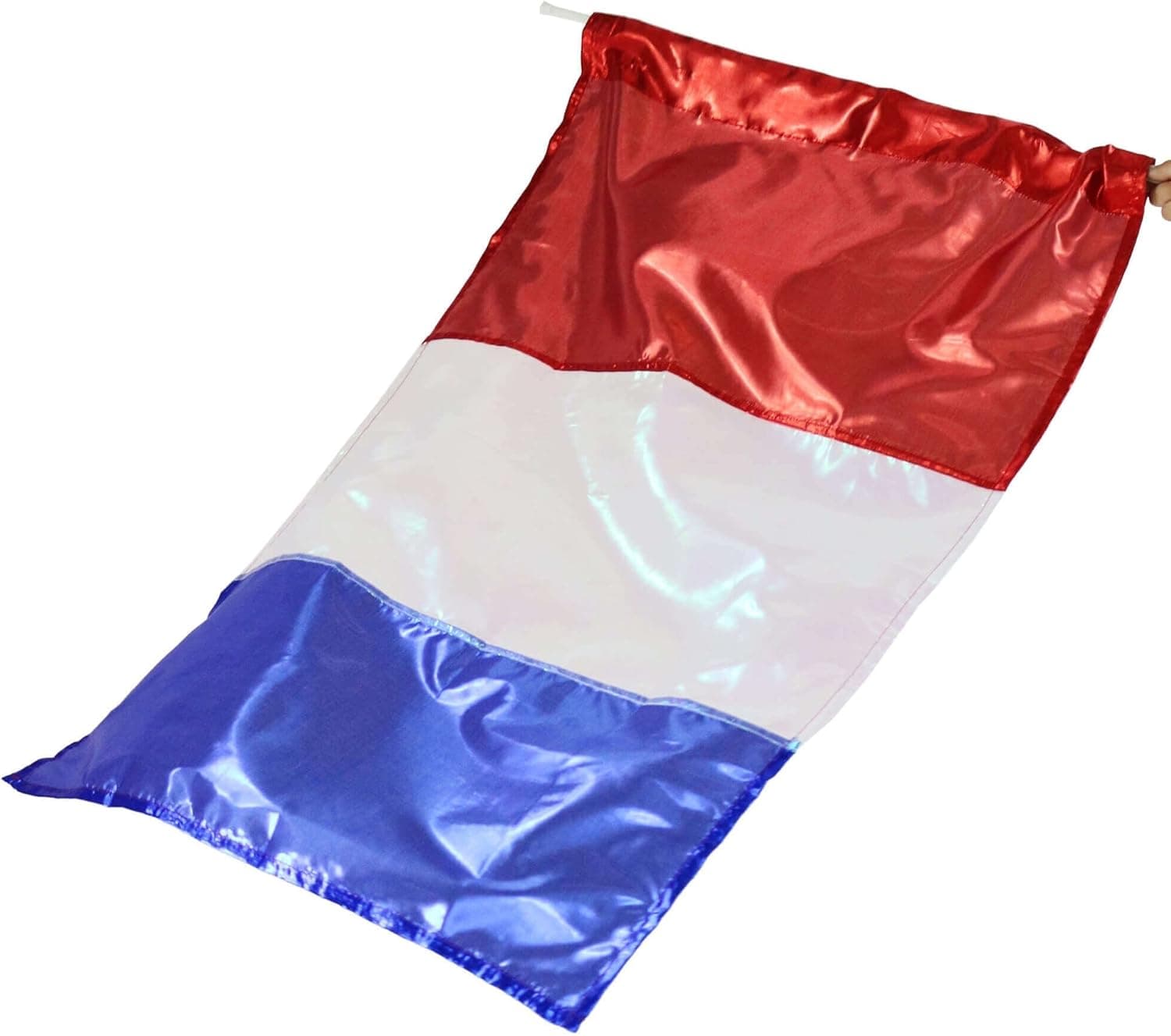 Danzcue Metallic Praise Flag with Rod, Scarlet-White-Bright Royal, Large