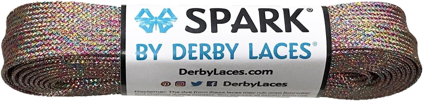 Derby Laces Rainbow Mirage Spark Shoelace for Shoes, Skates, Boots, Roller Derby, Hockey and Ice Skates