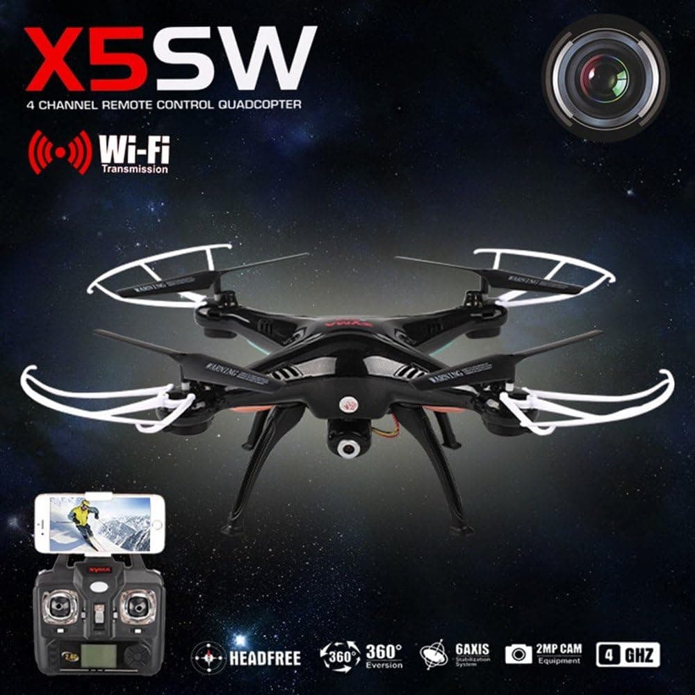 Syma X5sw Explorers-ii FPV 2.4ghz UFO Rc Drone Quadcopter 2mp WiFi Camera- Black