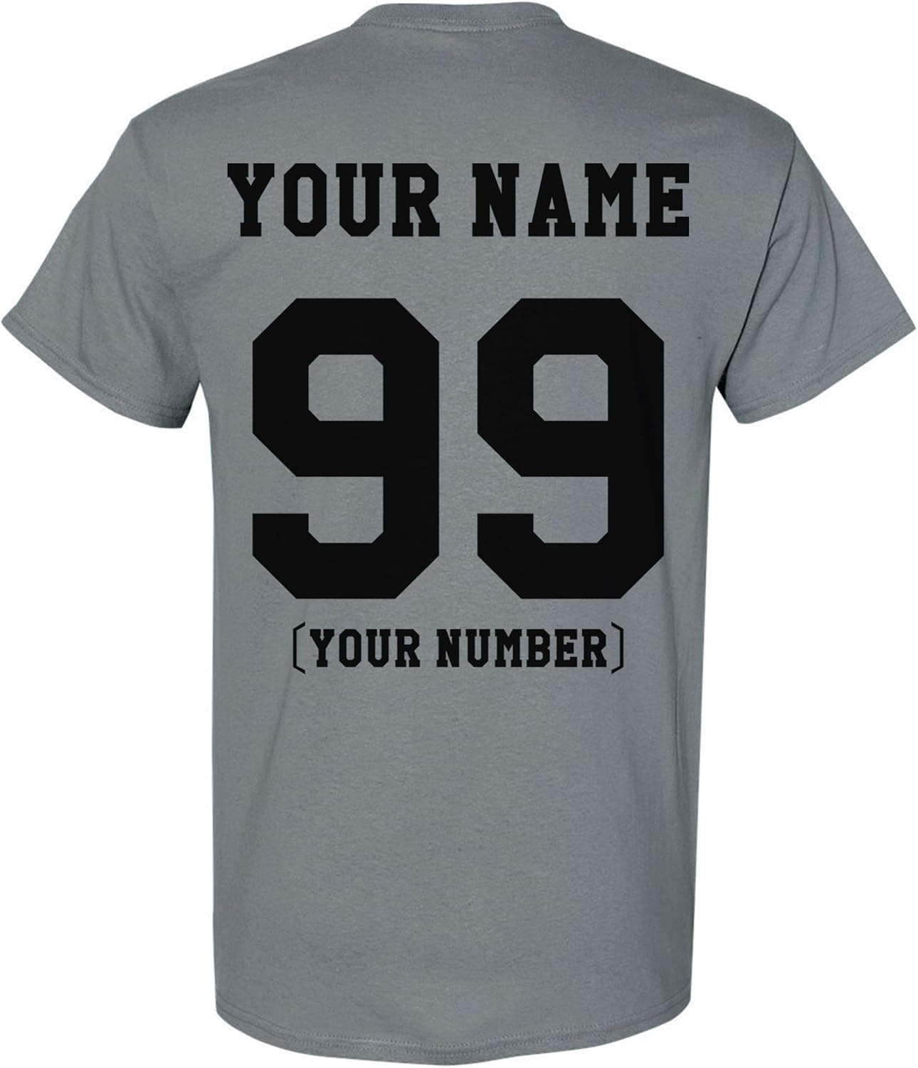 TEEAMORE Men Women Custom T Shirt Add Your Text Design Your Own Back Side Shirt