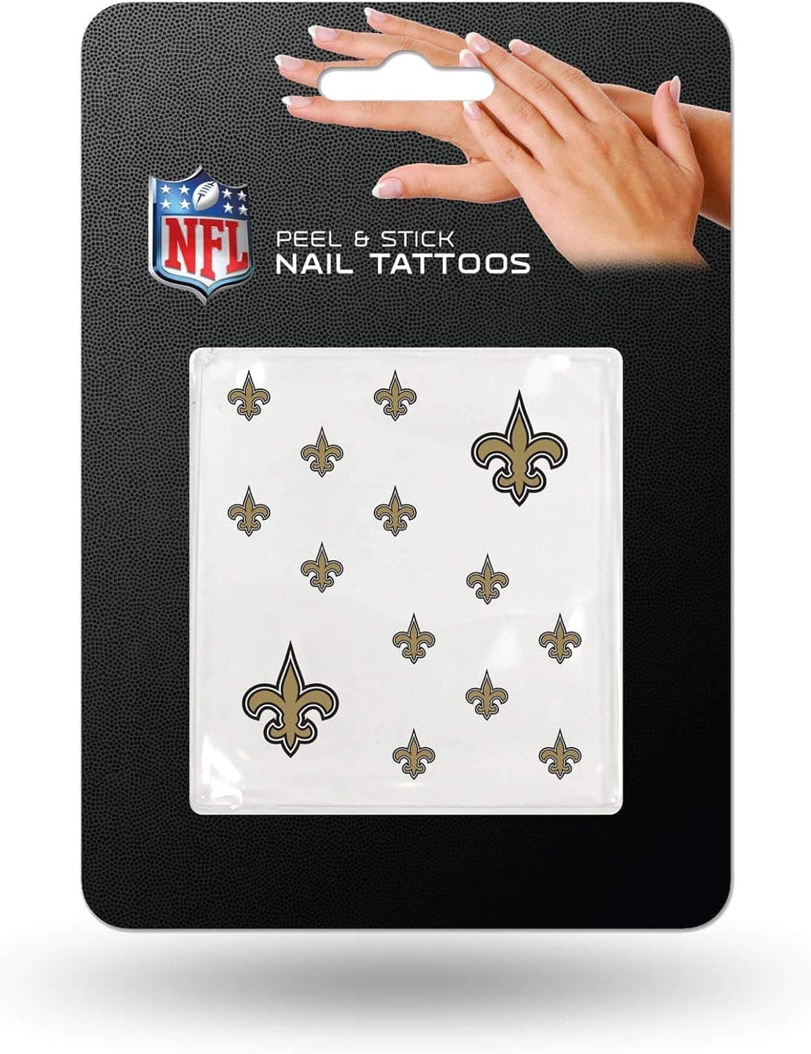 NFL New Orleans Saints Nail Tattoos, Set of 12 Plus 2 Face Tattoos