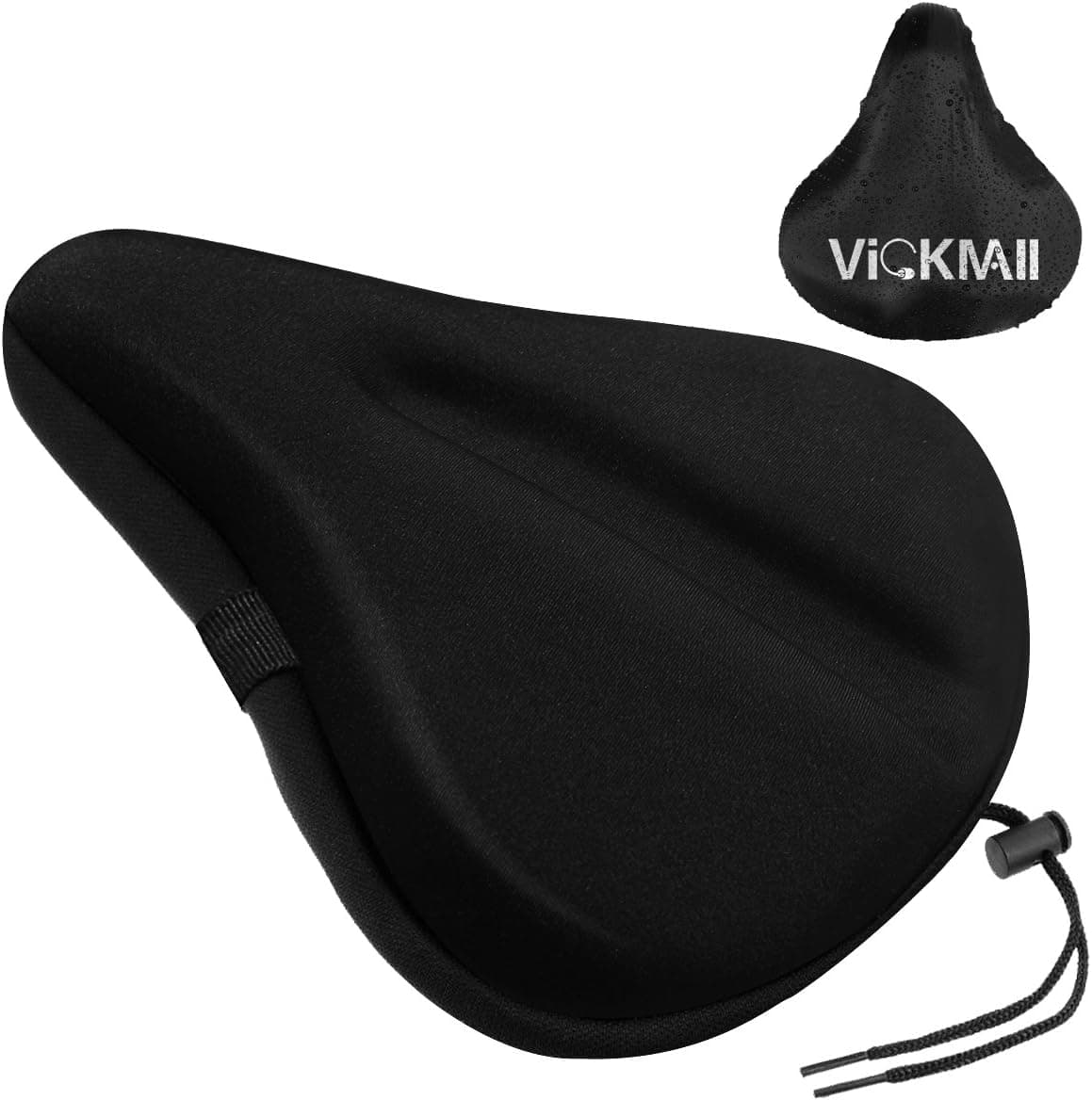 VickMall Exercise Bike Gel Seat Cushion, Large Soft Durable Bicycle Seat Cover Cushion Fits for Cruiser and Stationary Bikes Indoor Cycling, Come with Free Waterproof Dustproof Cover