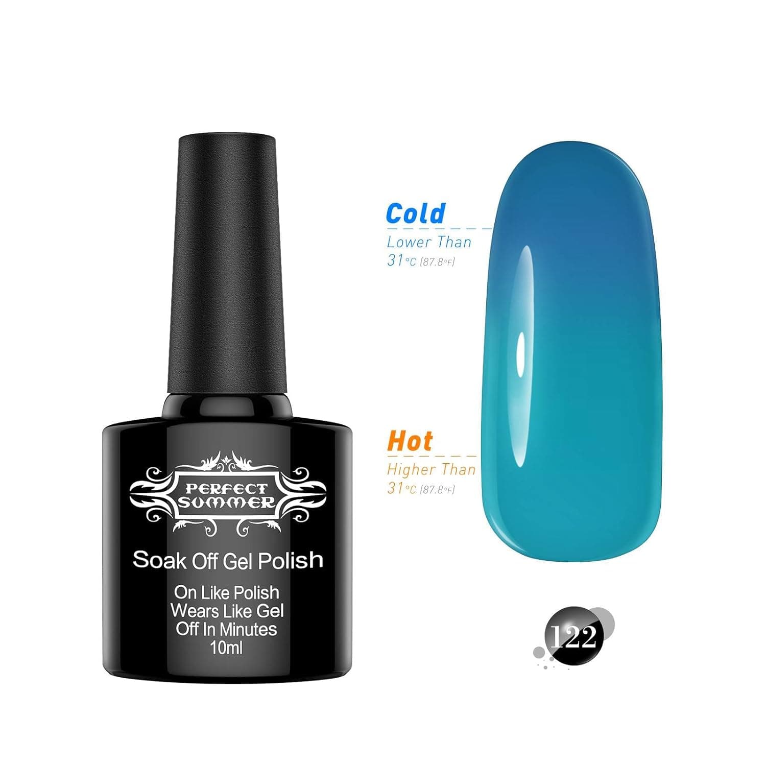 Perfect Summer 10ml Gel Nail Polish Color Changing Chameleon Salon Nail Lacquers UV Led Light Soak Off Gel Varnish #122