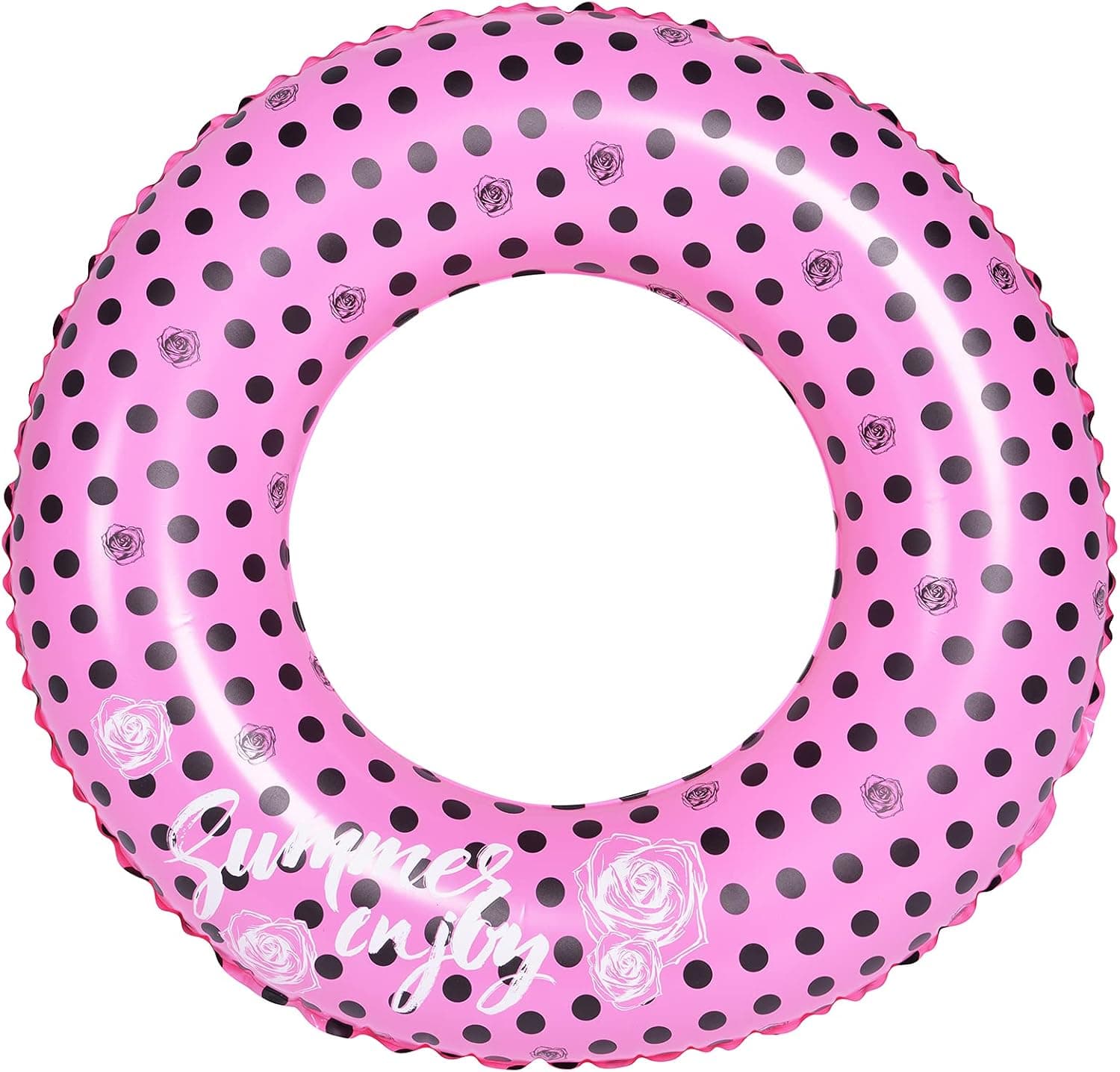 Inflatable Swim Rings, 35" Pink Swimming Pool Float Tube, Girls Beach Toy, Outdoor Water Fun Play Beach Party Decoration Ring Toys for Adults Pink