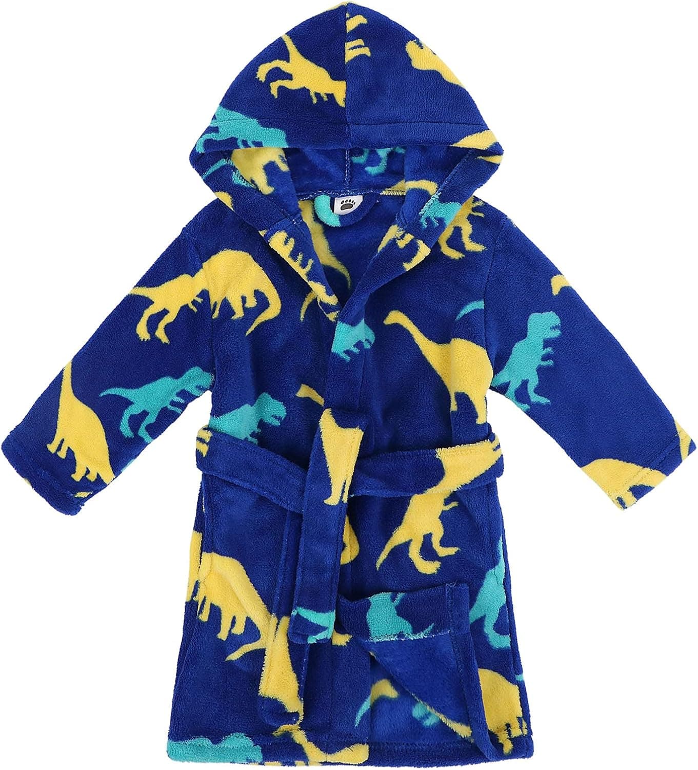 Verabella Boys Girls' Plush Soft Fleece Printed Hooded Cover up