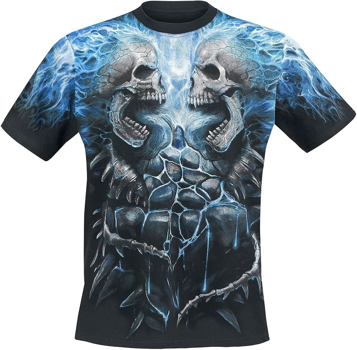 Spiral - Flaming Spine - Allover T-Shirt Black
