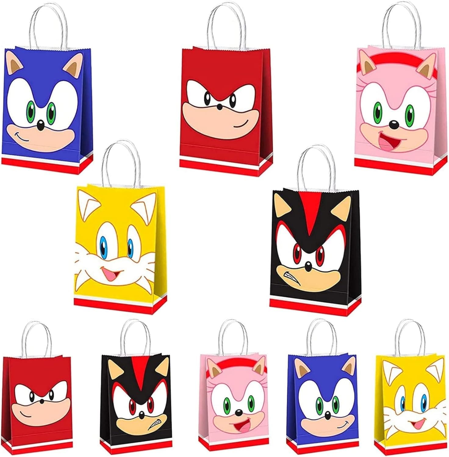 BAOAIYEQ 20 Pieces Sonic Party Supplies, Sonic candy bags, tote bags, gift bags, Great party favors for boys and girls