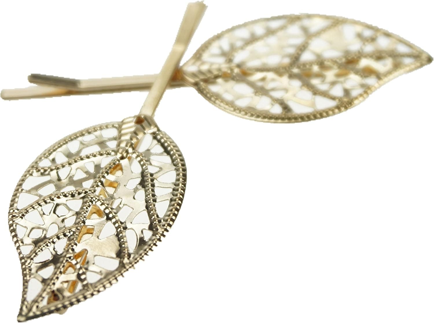Bilipala Charming Golden Leaf Hair Clip, Hairpin, Barrettes, Bride Hair Accessories, 2 pcs