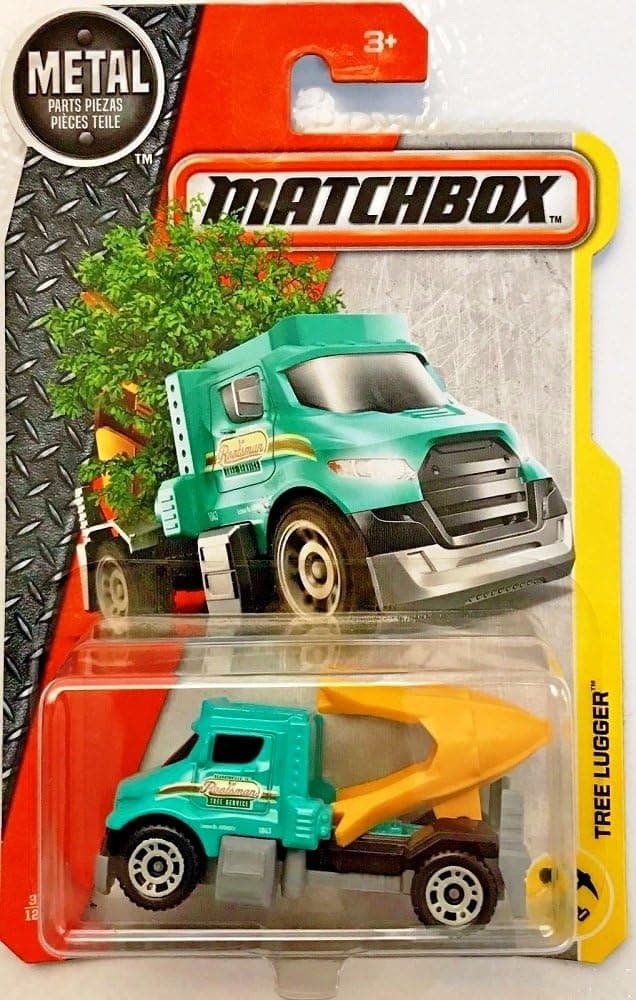 Matchbox 2017 MBX Construction Tree Lugger 31/125, Teal and Yellow
