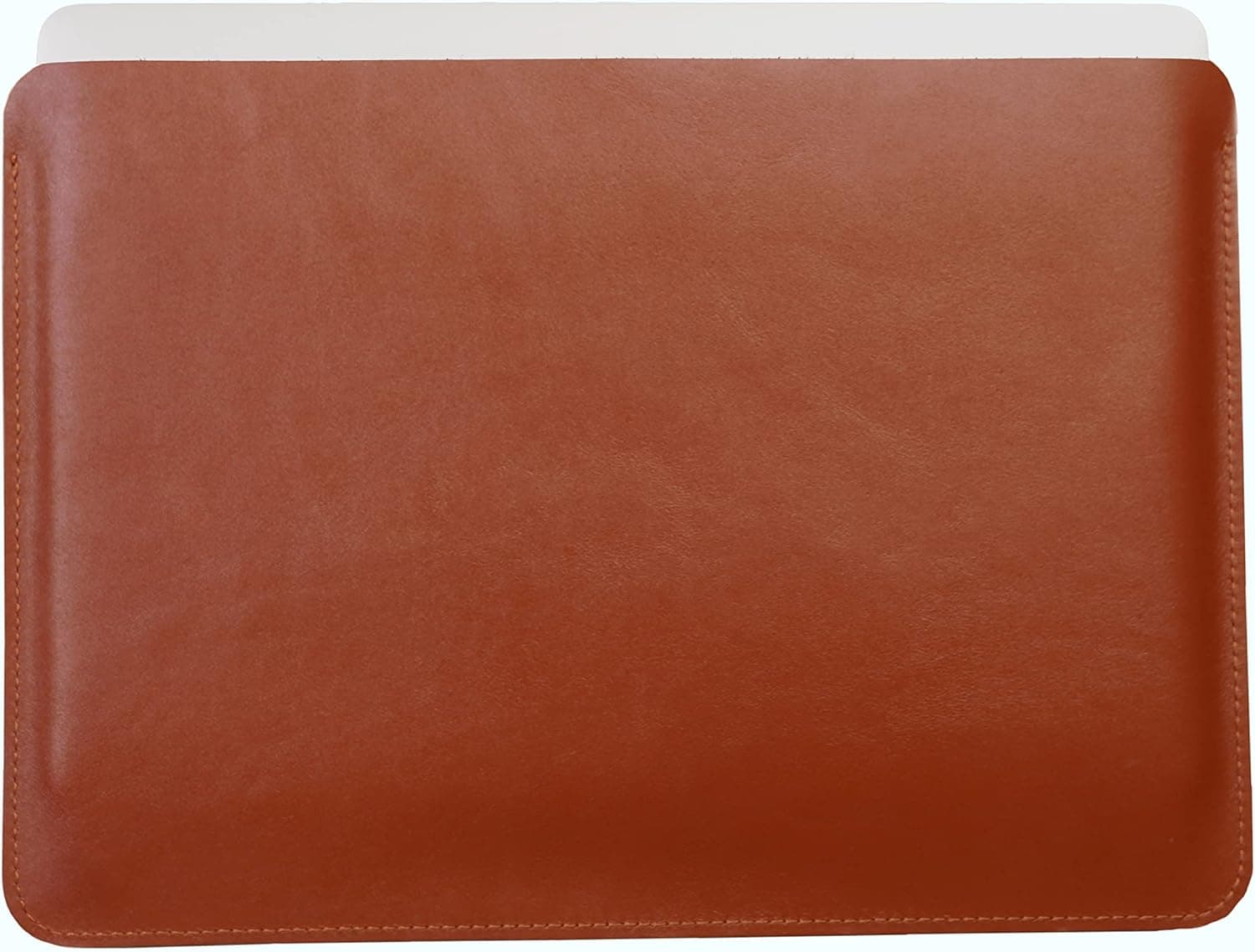 Genuine Leather Mac Sleeve for 13-inch MacBook Air 2022 M1 A2337 A2179 A1932 2018-2021, MacBook Pro M1/A2338 A2251 A2289 2016-2021, 12.9 iPad Pro case Bag Handmade Cognac