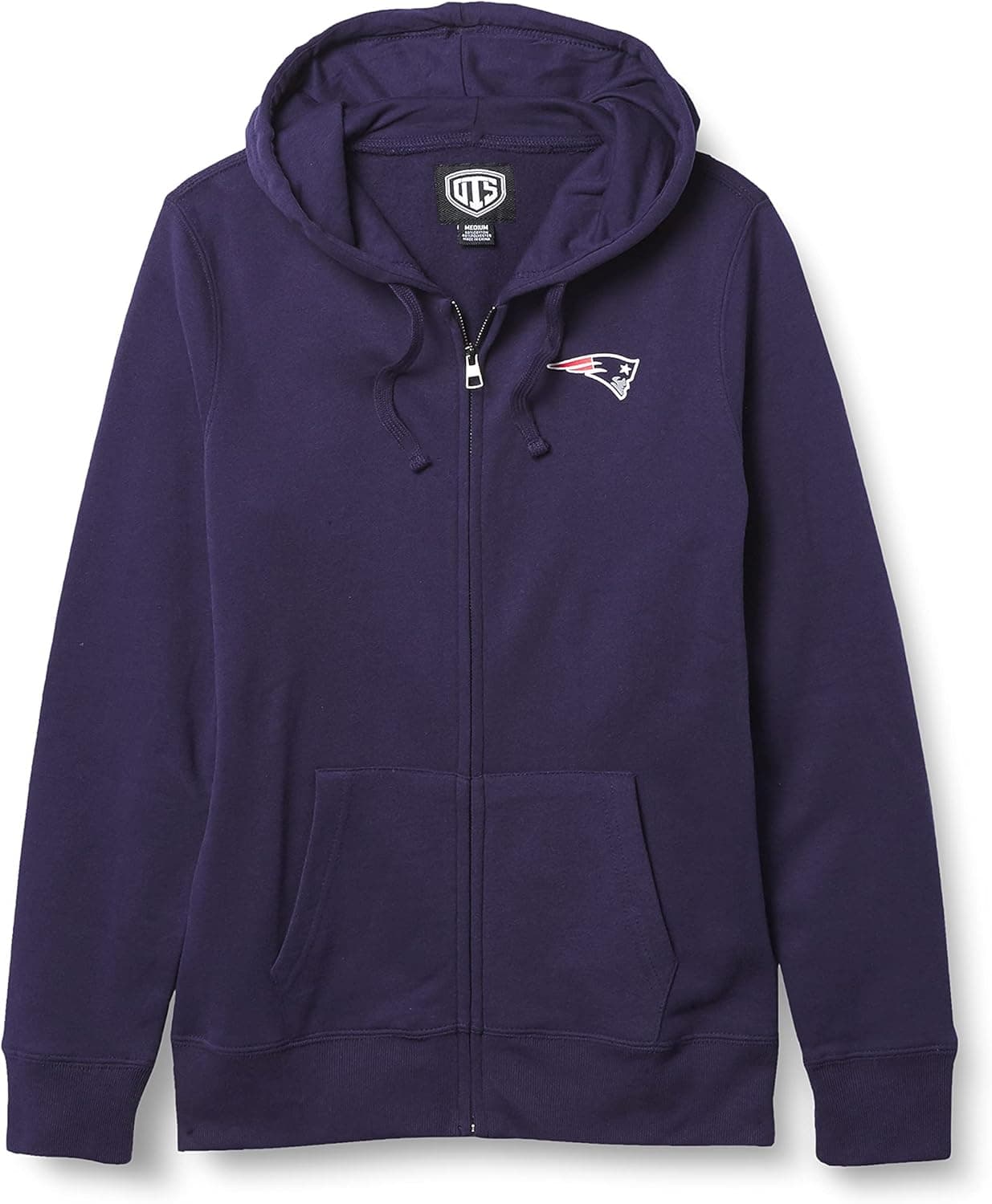 OTS NFL New England Patriots Women's Fleece Full-Zip Hoodie, Logo, Small