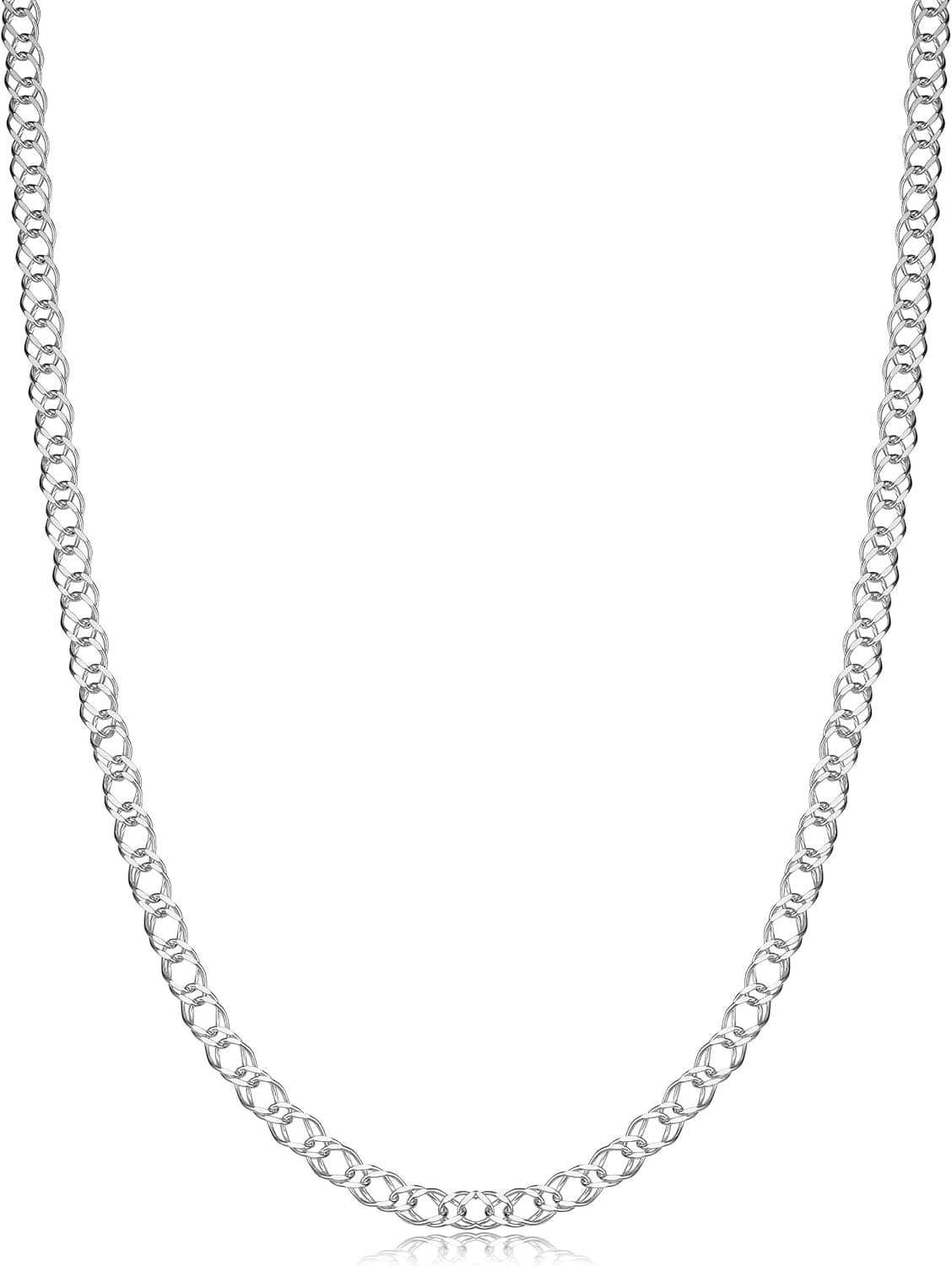 Kooljewelry Sterling Silver 2.8 mm Double Curb Link Necklace (16, 18, 20, 22, 24, 30 or 36 inch)