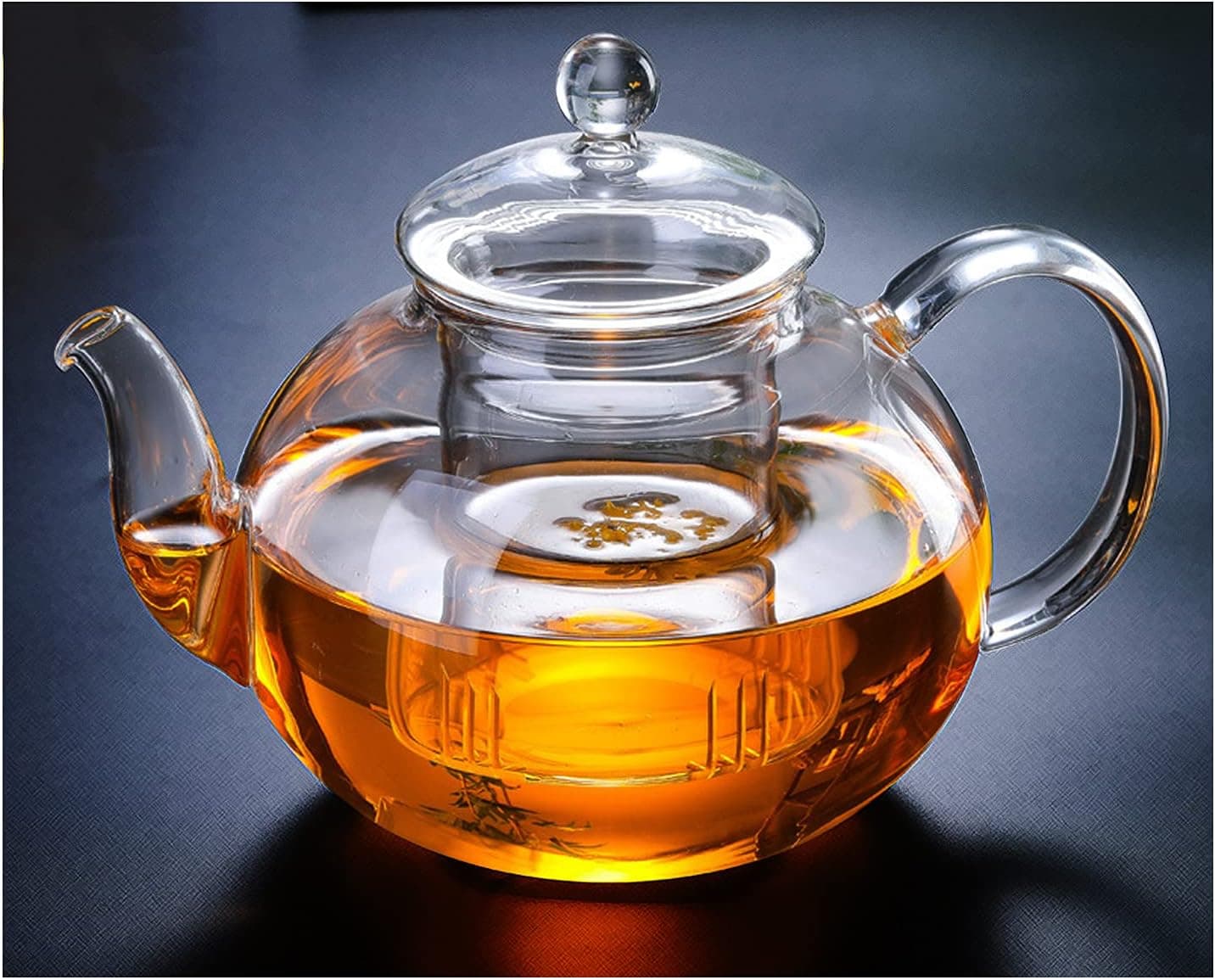 Glass Teapot Stovetop Safe, 27.2 oz/800ml Clear Teapot with Removable Infuser, Loose Leaf and Blooming Tea Maker