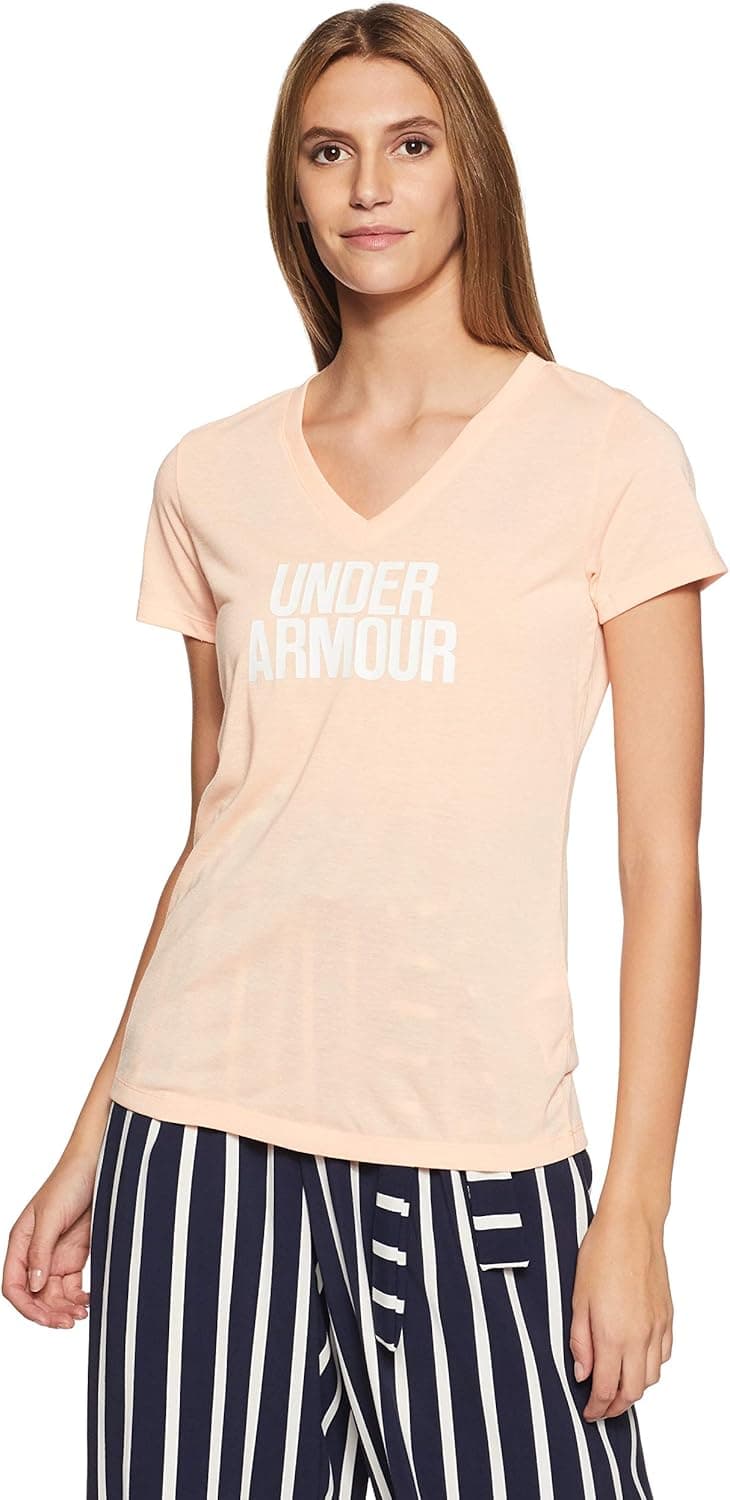 Under Armour Women's Threadborne Train Wordmark V-Neck - Twist Shirt