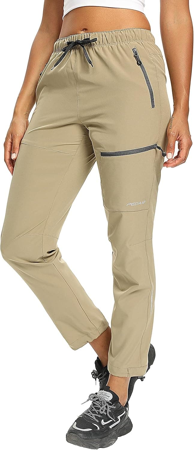 Cargo Hiking Pants for Women Lightweight Quick Dry Water Resistant Outdoor Joggers Pants UPF 50+ with Zipper Pockets